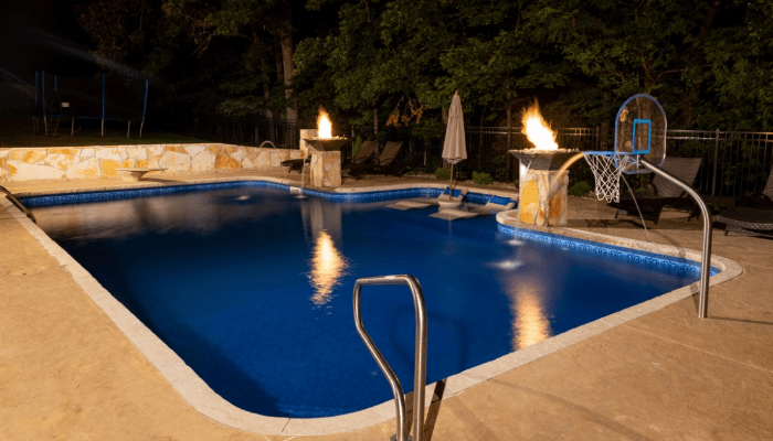 swimming pool in the night