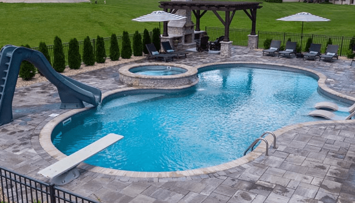pool in a garden